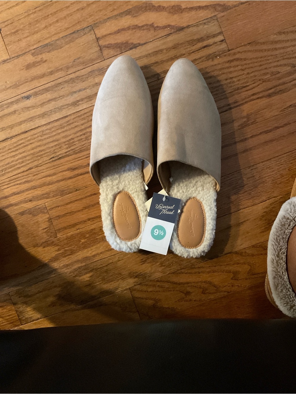 Universal Thread Taupe Faux-Suede Slip-On Mules